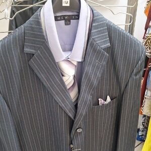 Men's Classic Gray Pinstripe Suit